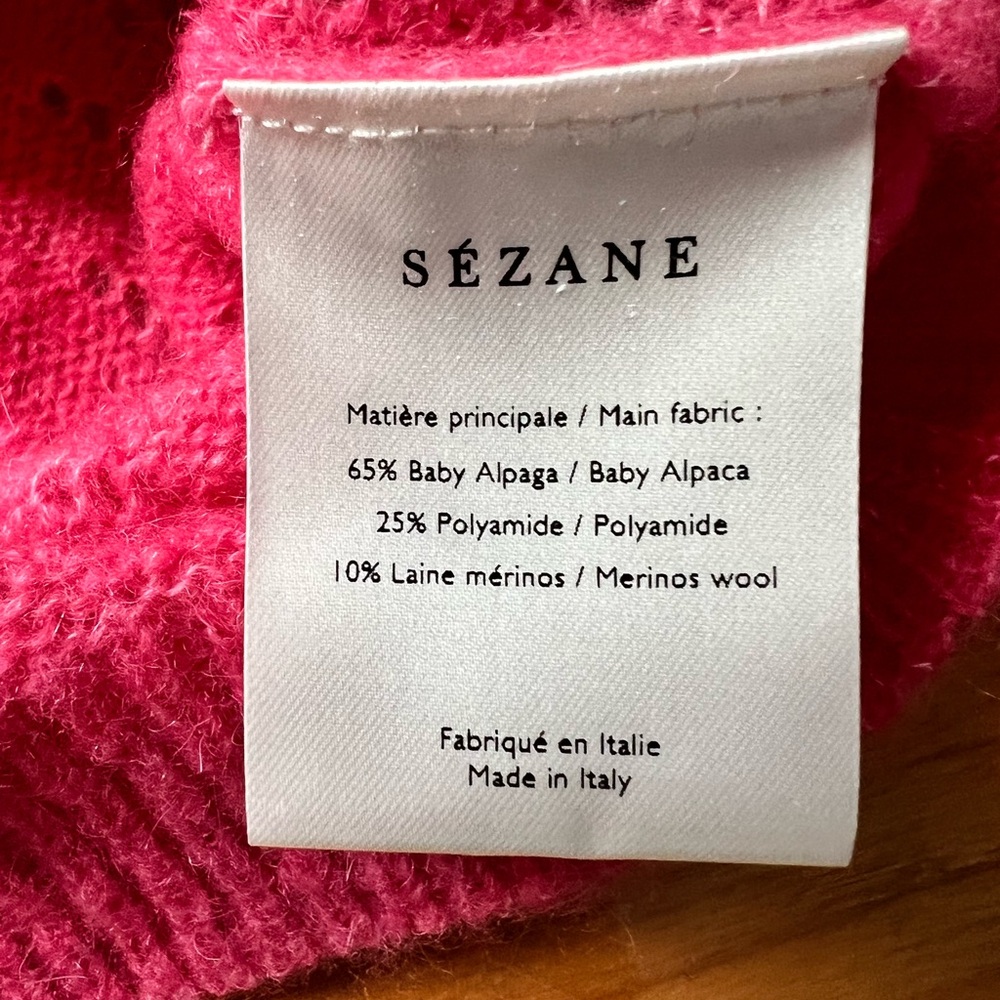 Sézane Suzie Sweater in Rayures Rose Size Small - Picture 4 of 8